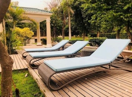 Outdoor Lounge Chairs by Poolside